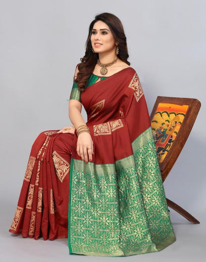 Red Weaving Silk Saree