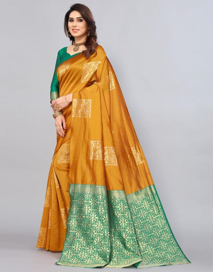 Yellow Weaving Silk Saree