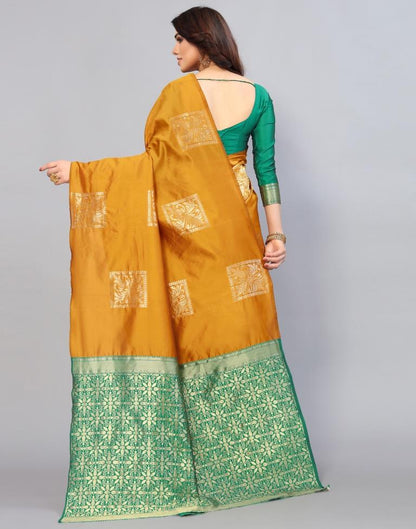 Yellow Weaving Silk Saree