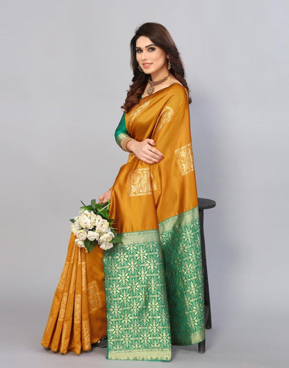 Yellow Weaving Silk Saree