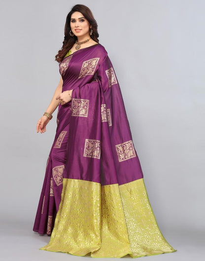 Wine Weaving Silk Saree