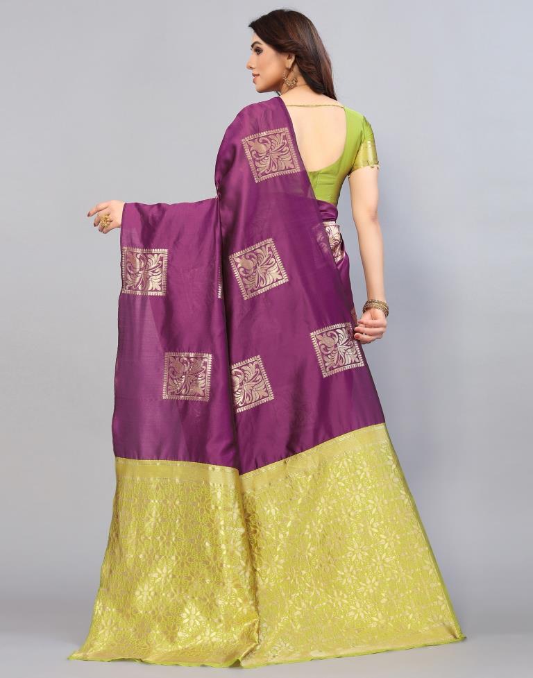 Wine Weaving Silk Saree