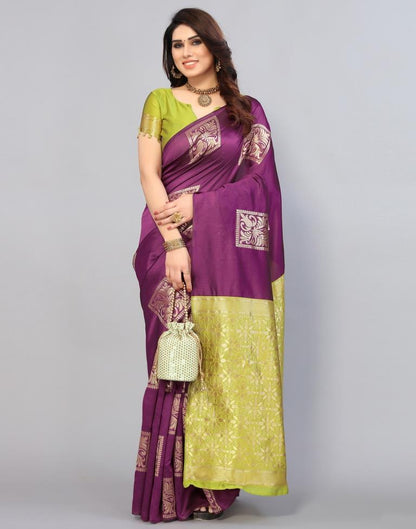 Wine Weaving Silk Saree