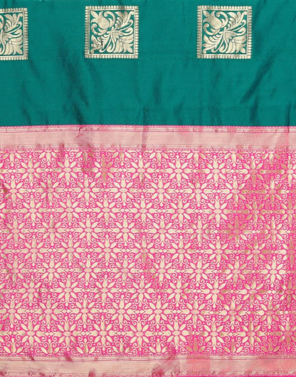 Teal Green Weaving Silk Saree