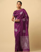 Wine Weaving Silk Saree