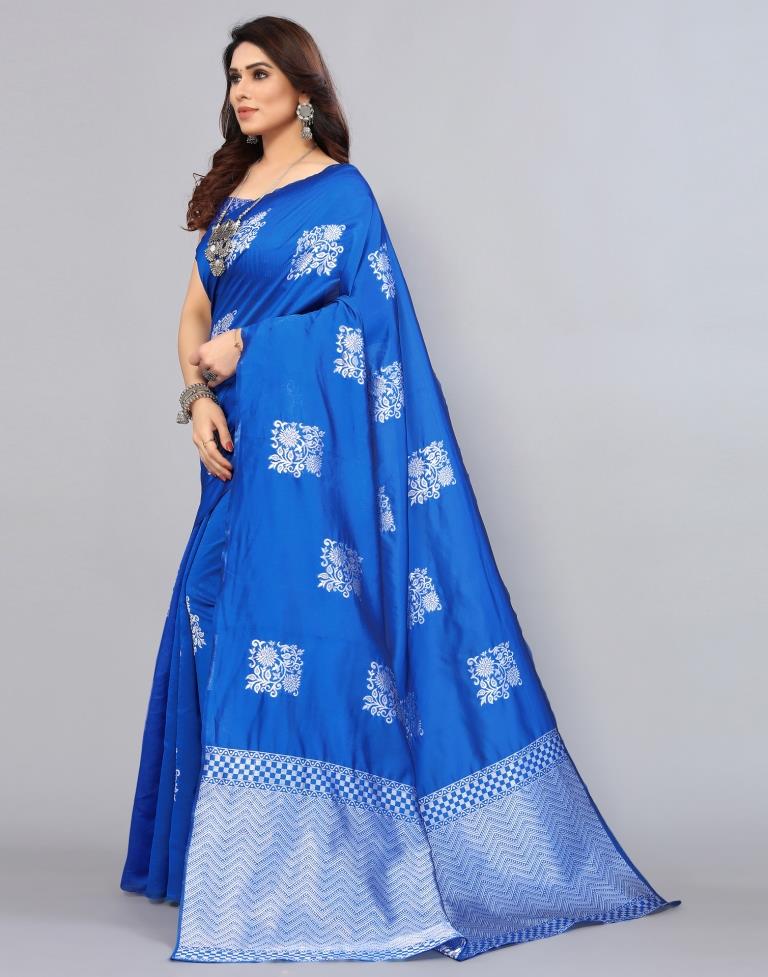 Blue Weaving Silk Saree
