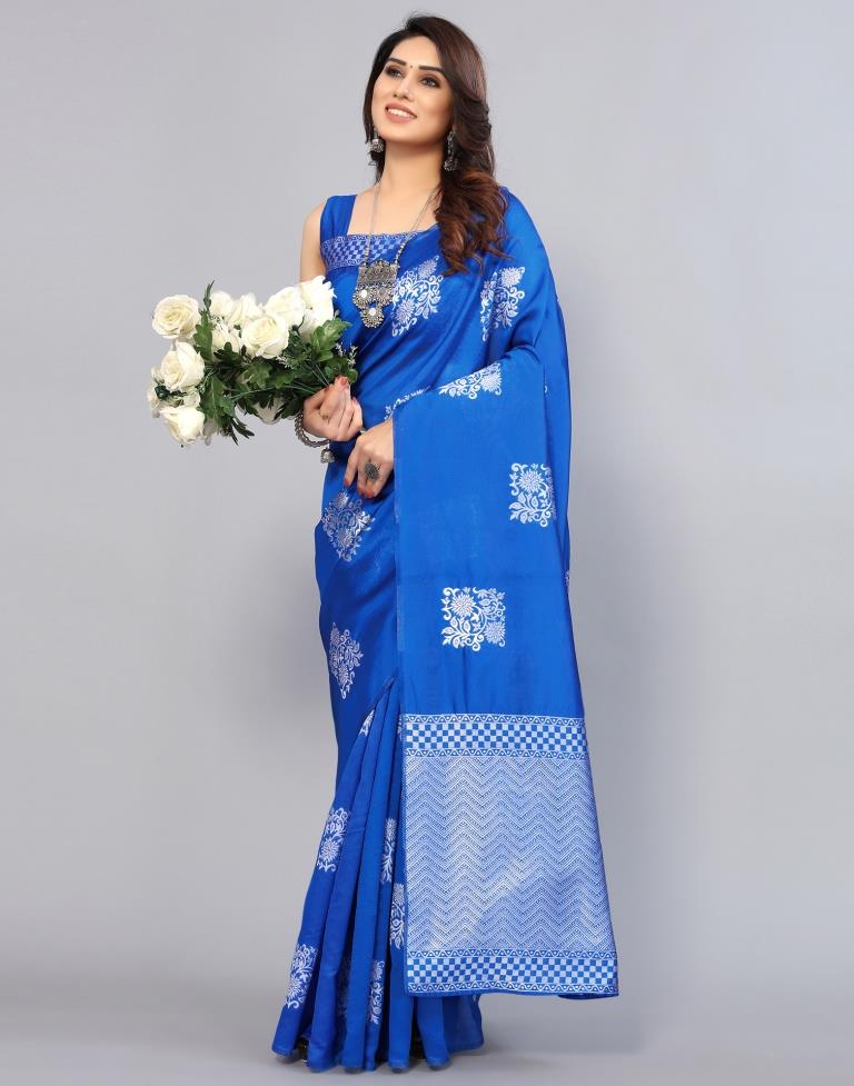 Blue Weaving Silk Saree