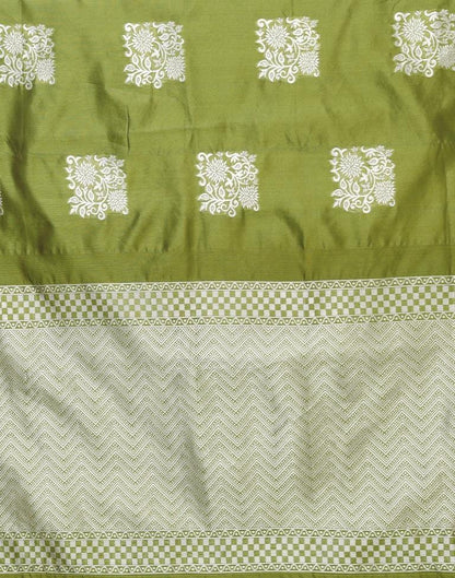 Olive Green Weaving Silk Saree