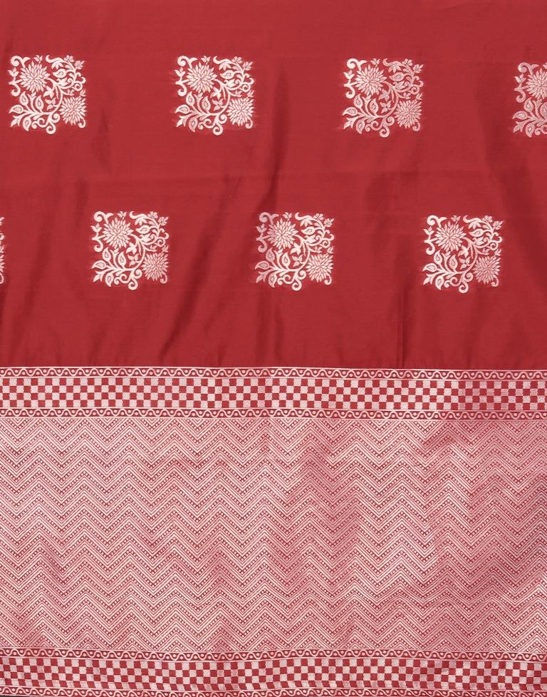 Maroon Weaving Silk Saree