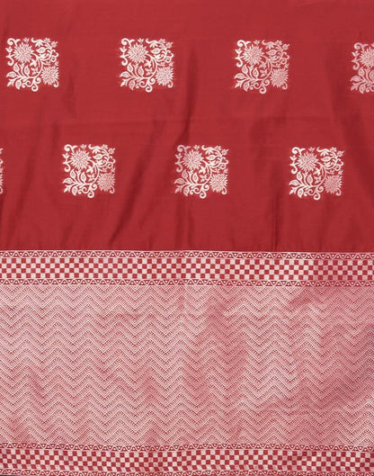 Maroon Weaving Silk Saree