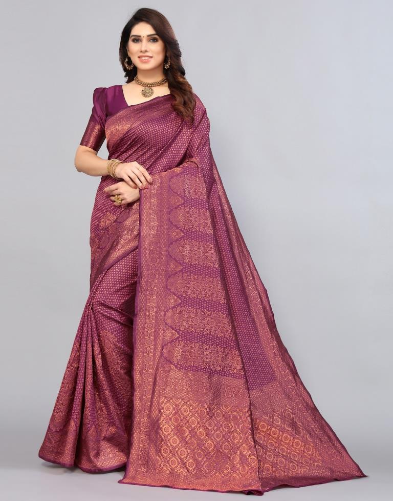 Magenta Weaving Silk Saree