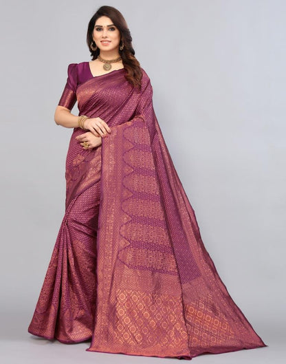 Magenta Weaving Silk Saree