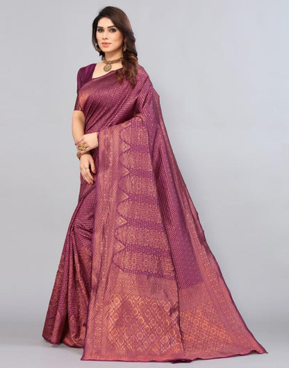Magenta Weaving Silk Saree