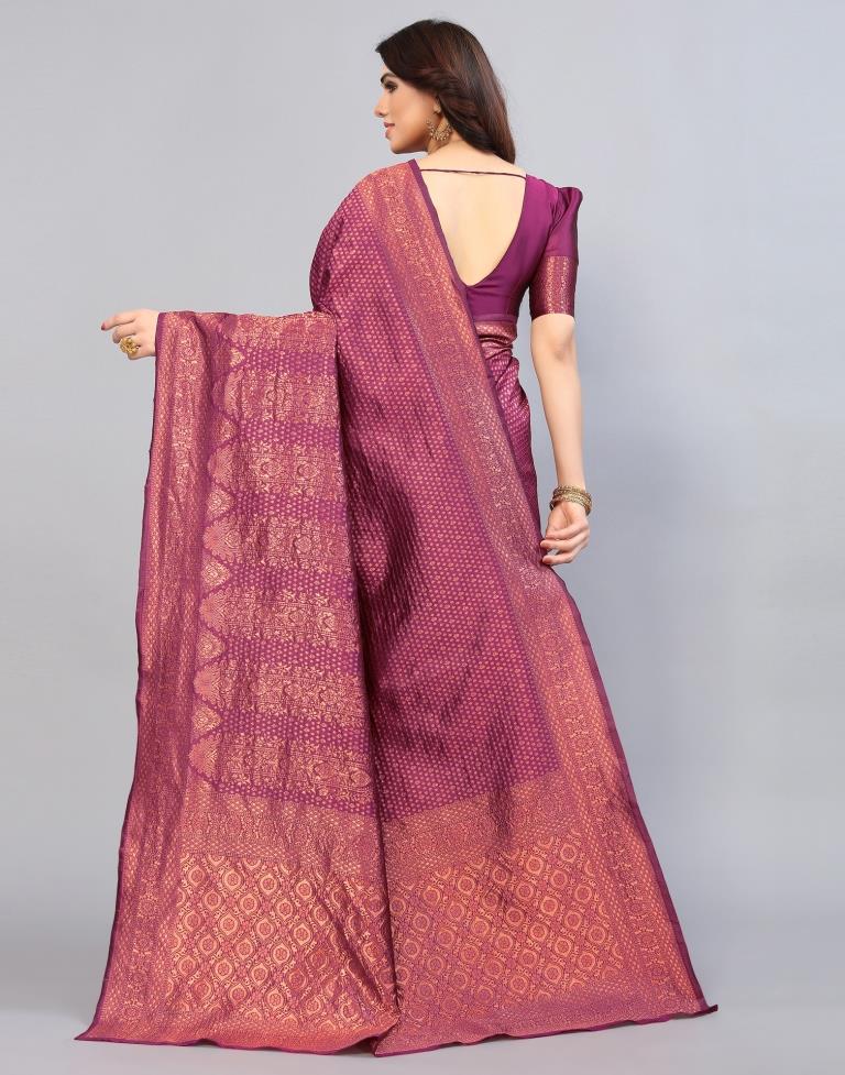Magenta Weaving Silk Saree