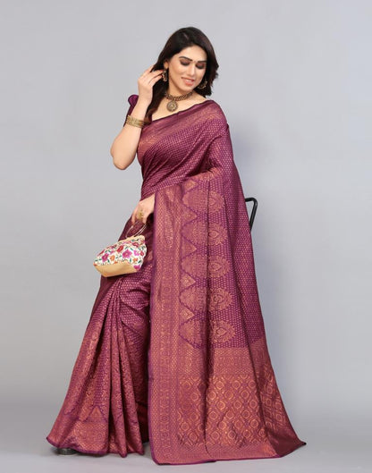 Magenta Weaving Silk Saree