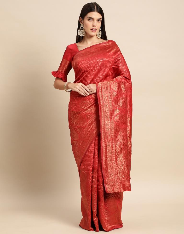 Red Weaving Silk Saree