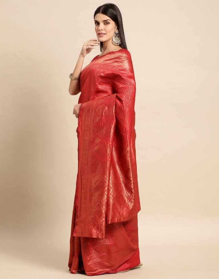 Red Weaving Silk Saree