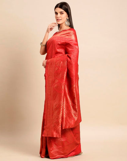Red Weaving Silk Saree