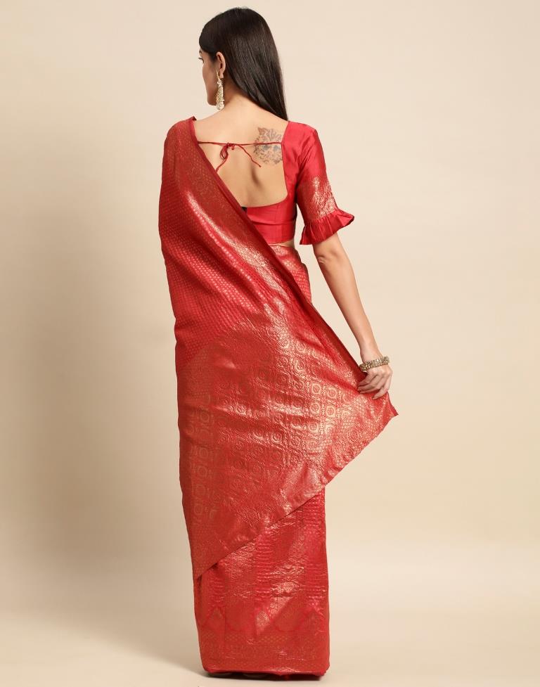 Red Weaving Silk Saree