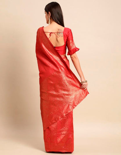 Red Weaving Silk Saree