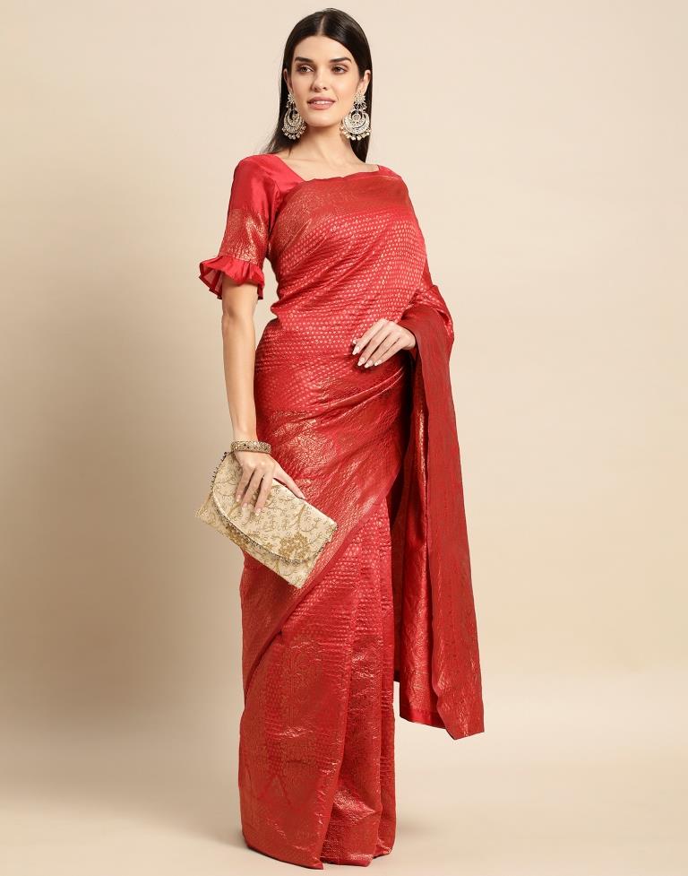 Red Weaving Silk Saree
