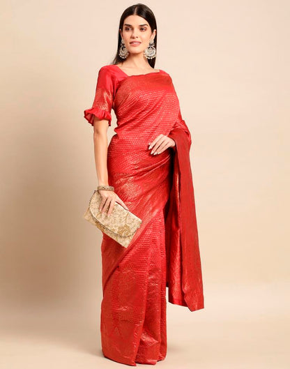 Red Weaving Silk Saree