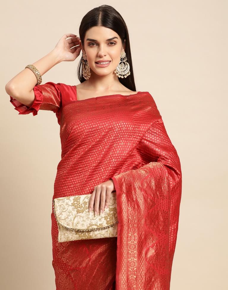 Red Weaving Silk Saree