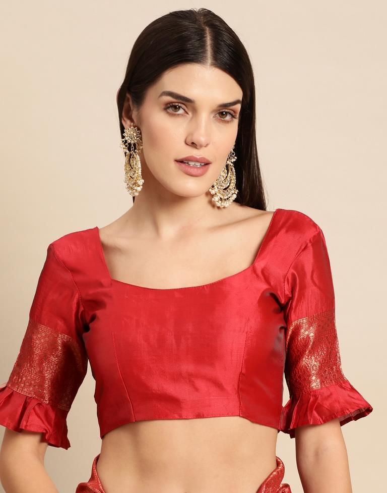 Red Weaving Silk Saree