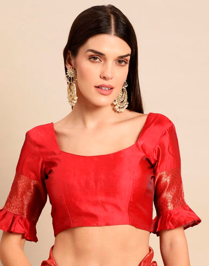 Red Weaving Silk Saree