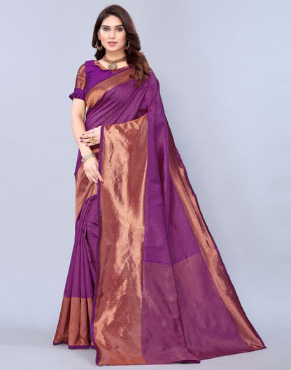 Purple Weaving Silk Saree
