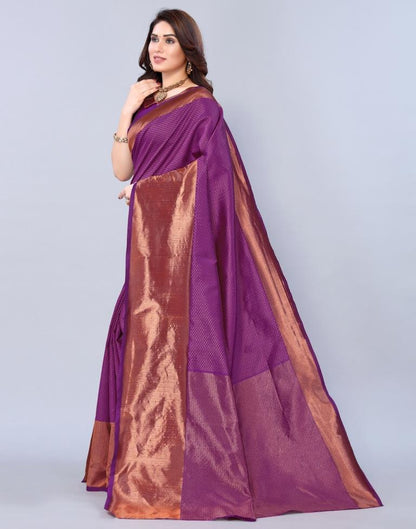 Purple Weaving Silk Saree