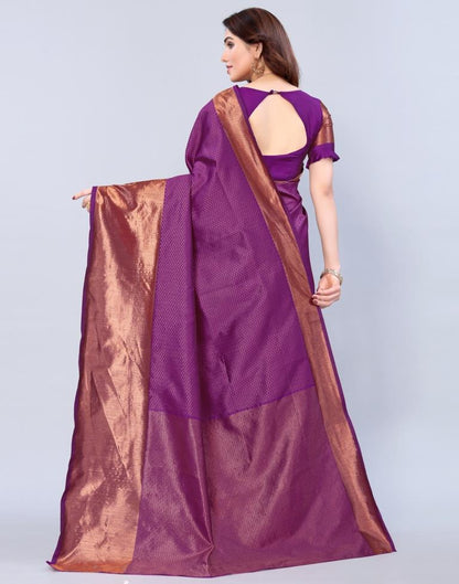 Purple Weaving Silk Saree