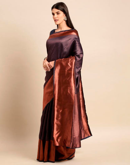 Navy Blue Weaving Silk Saree