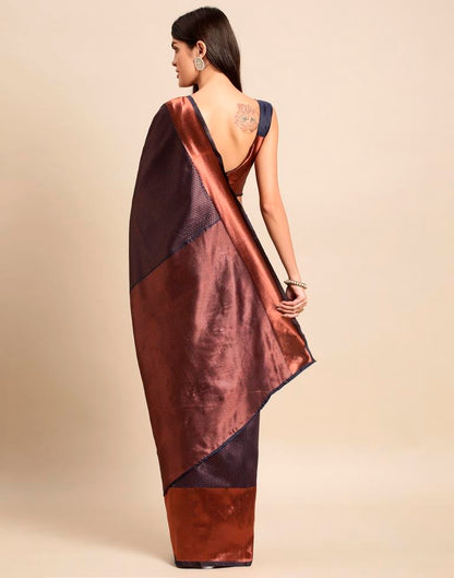 Navy Blue Weaving Silk Saree