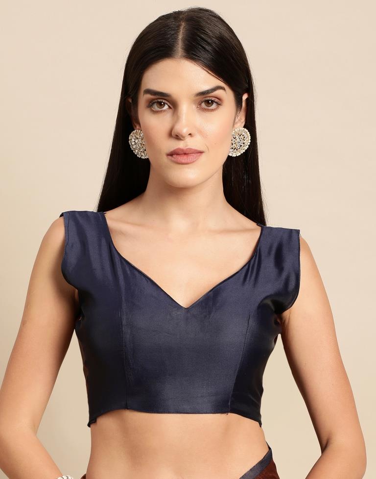 Navy Blue Weaving Silk Saree