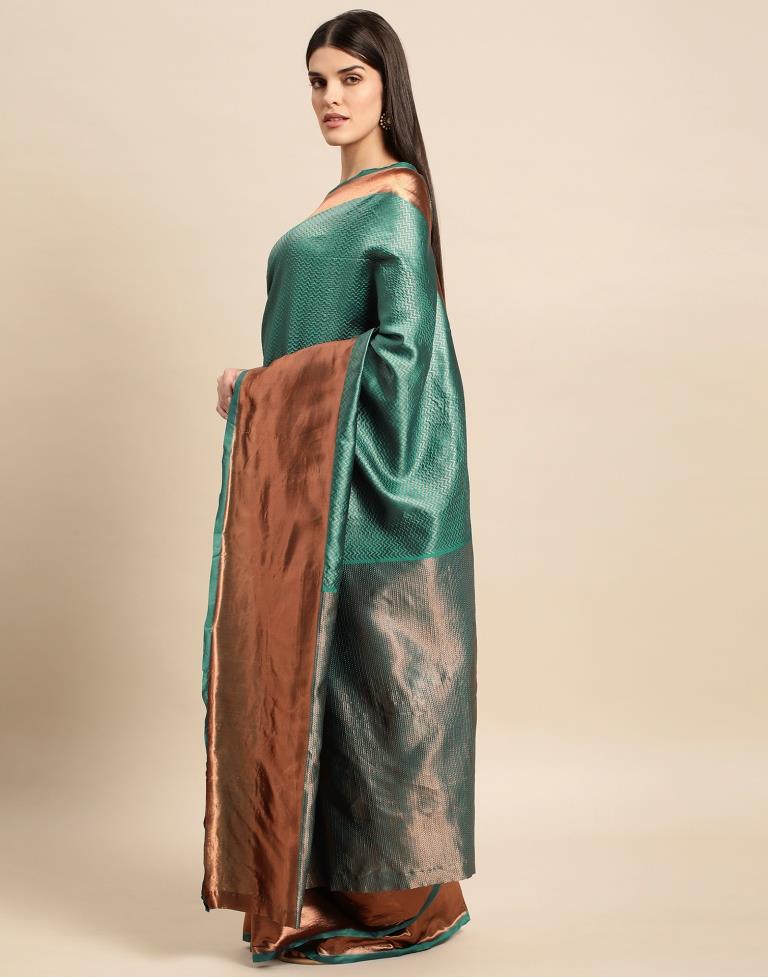 Rama Green Weaving Silk Saree