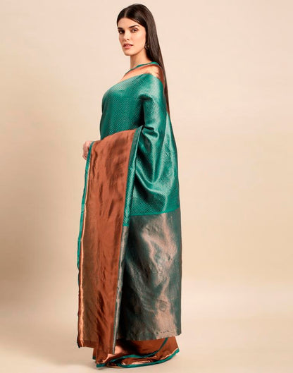 Rama Green Weaving Silk Saree