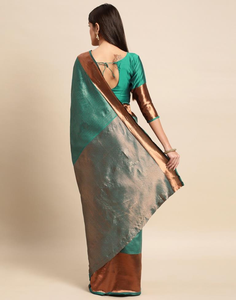 Rama Green Weaving Silk Saree
