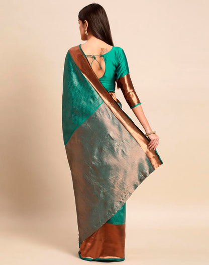 Rama Green Weaving Silk Saree