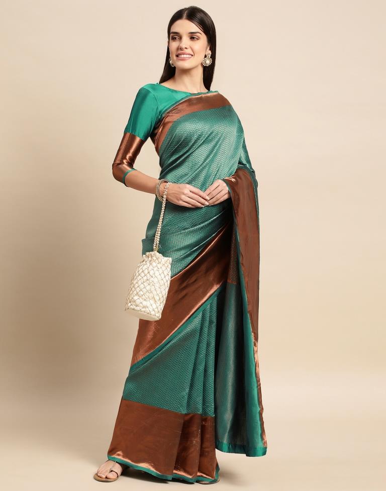 Rama Green Weaving Silk Saree