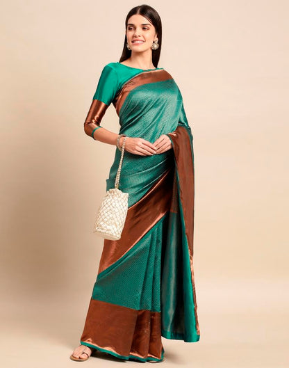 Rama Green Weaving Silk Saree