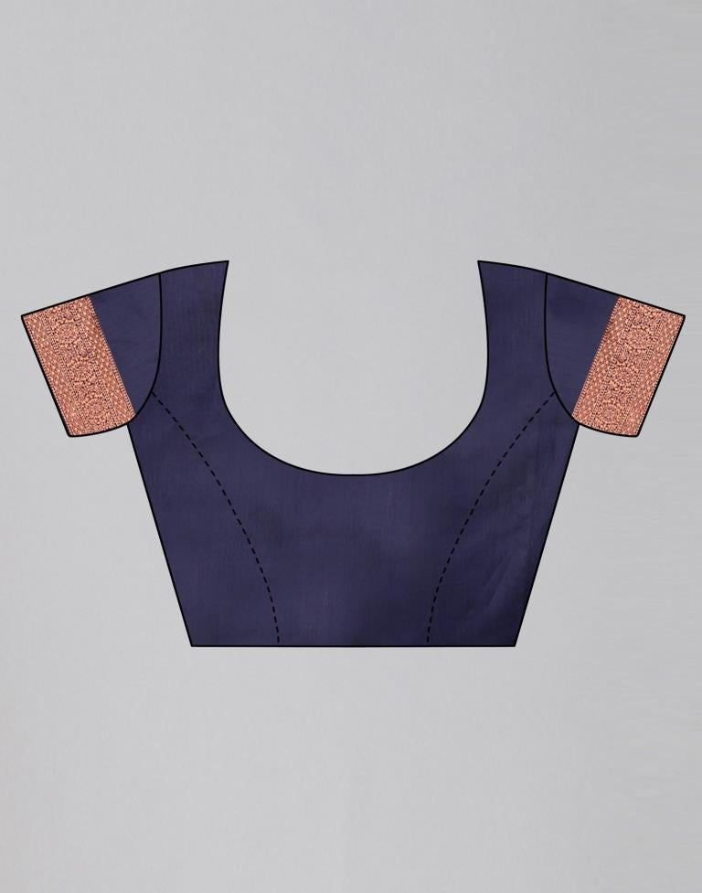 Navy Blue Weaving Silk Saree