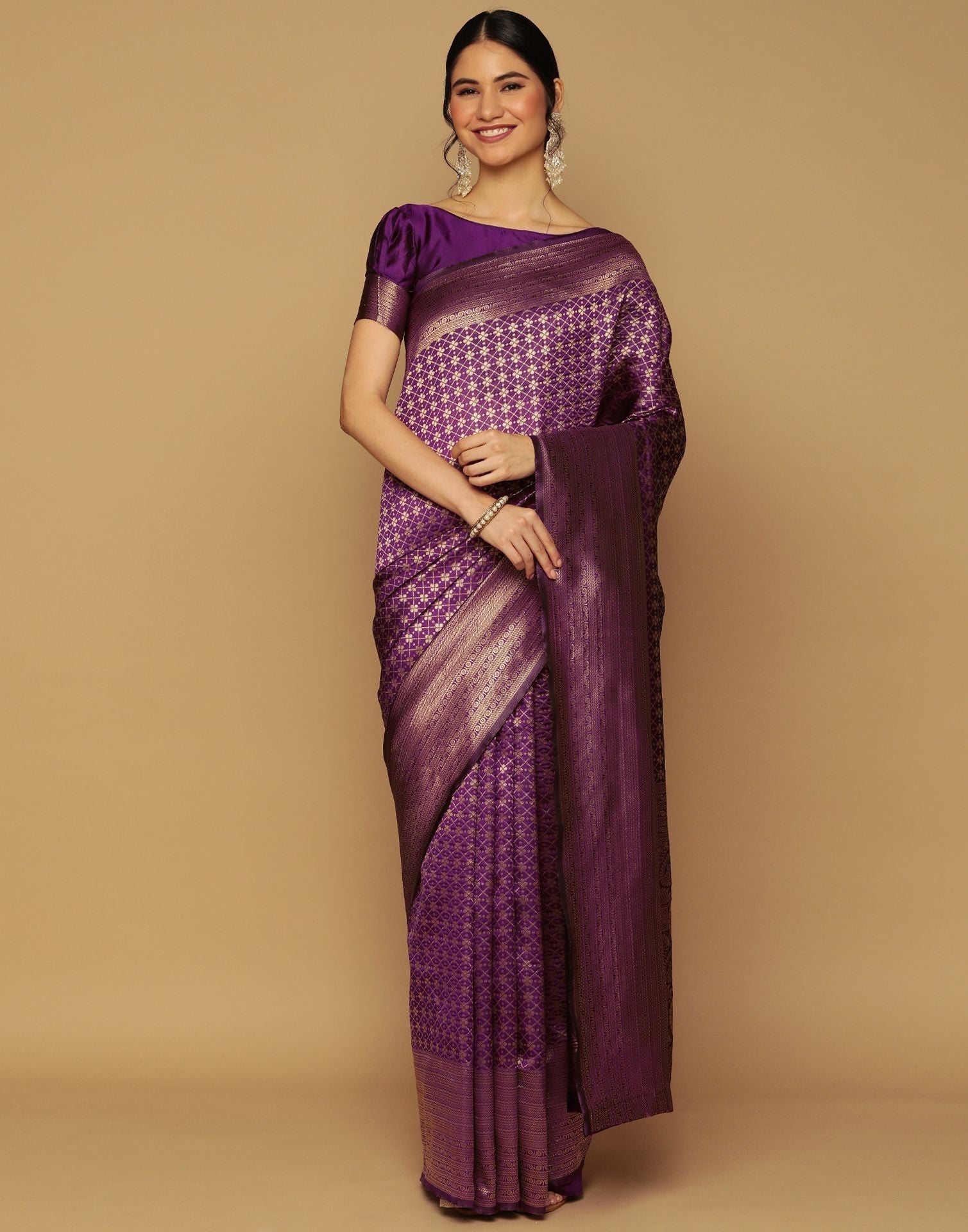 Wine Kanjivaram Saree | Sudathi