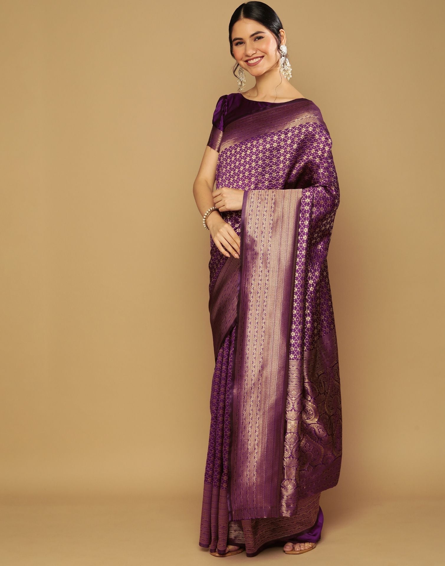 Wine Kanjivaram Saree | Sudathi