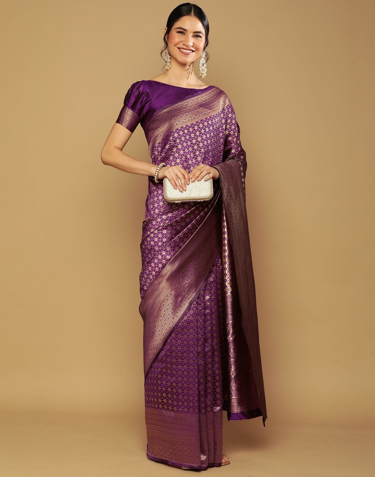 Wine Kanjivaram Saree | Sudathi