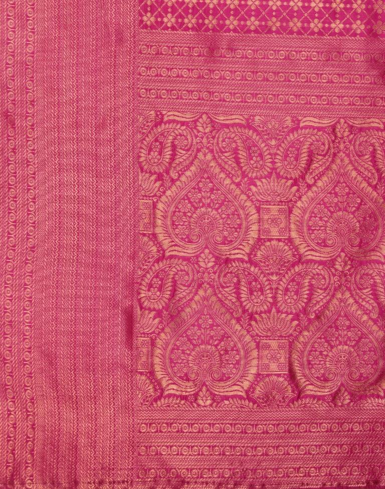 Hot Pink Banarasi Silk Saree