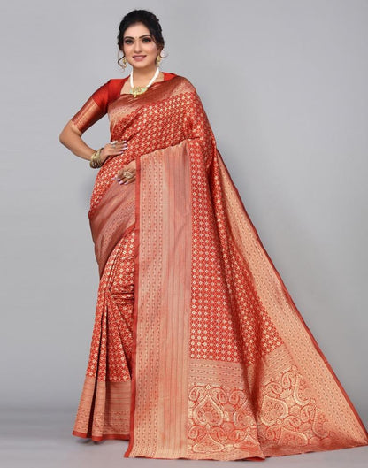 Maroon Banarasi Silk Saree