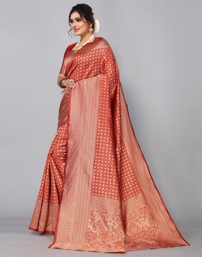 Maroon Banarasi Silk Saree