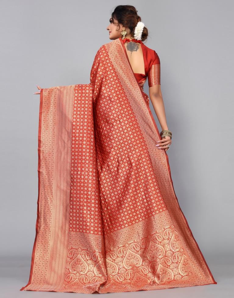 Maroon Banarasi Silk Saree