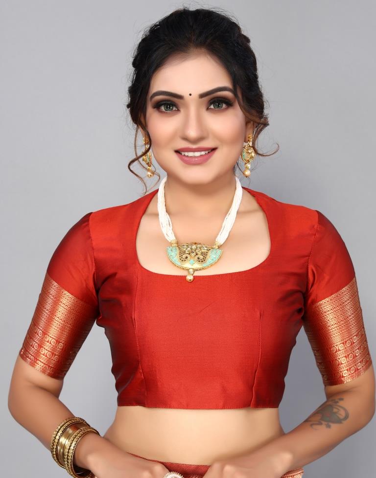 Maroon Banarasi Silk Saree